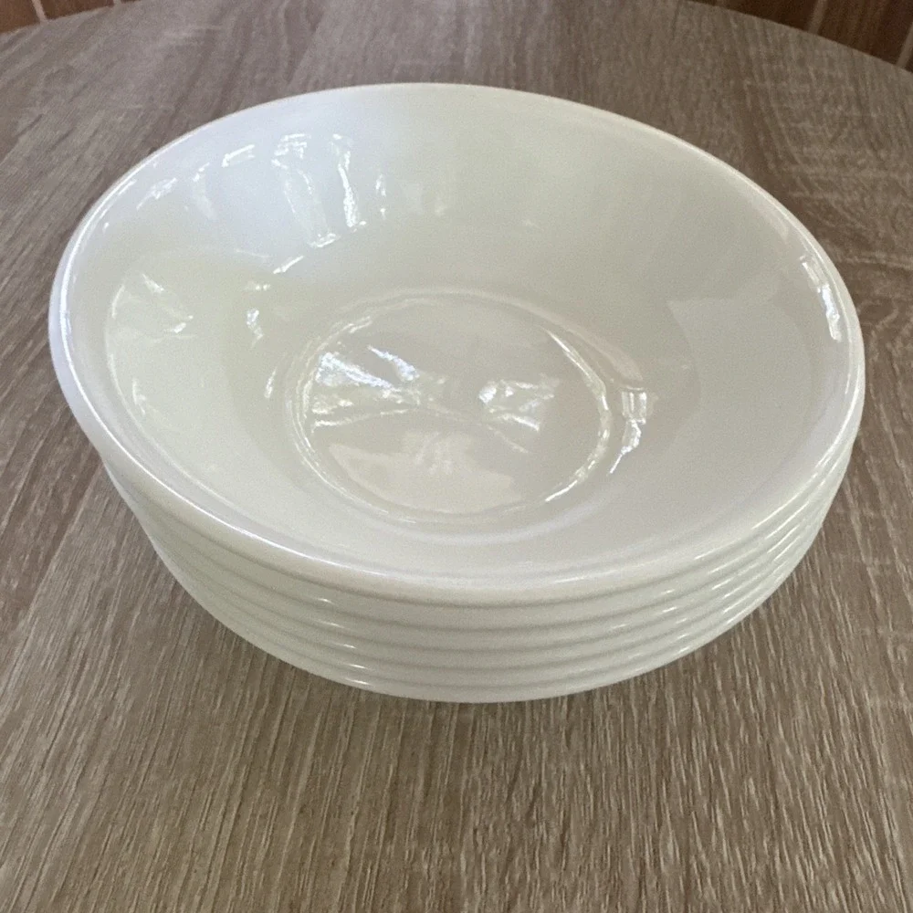 Set of 6 Vintage Corelle by Corning White Fruit/Dessert/Sauce Bowls 5 3/8